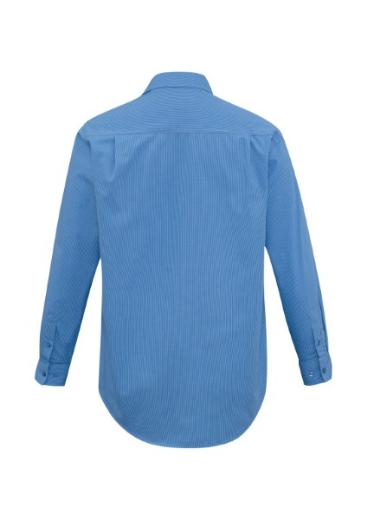 Picture of Biz Collection Mens Micro Check Shirt Long Sleeve 50% Cotton 50% Polyester